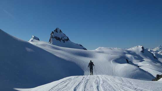 From the shoulder, we could finally see our objective. Note the up-and-downs...