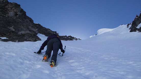 Alex leading up the upper face