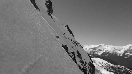 Looking across the face shows clearly the slope angle.