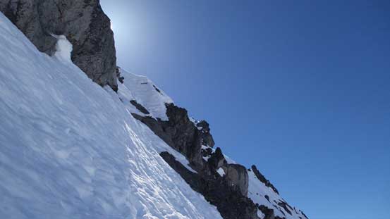 Down through the rock step