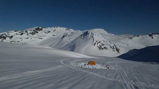Our camp above the headwall 