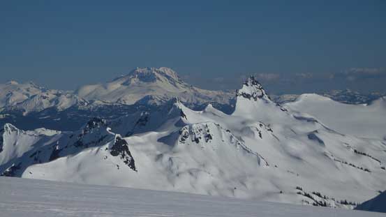 Mt. Garibaldi rises behind Mt. Fee
