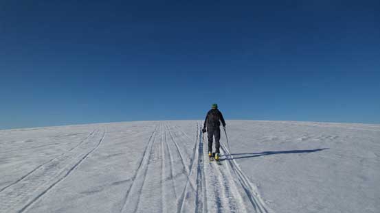Alex approaching the summit
