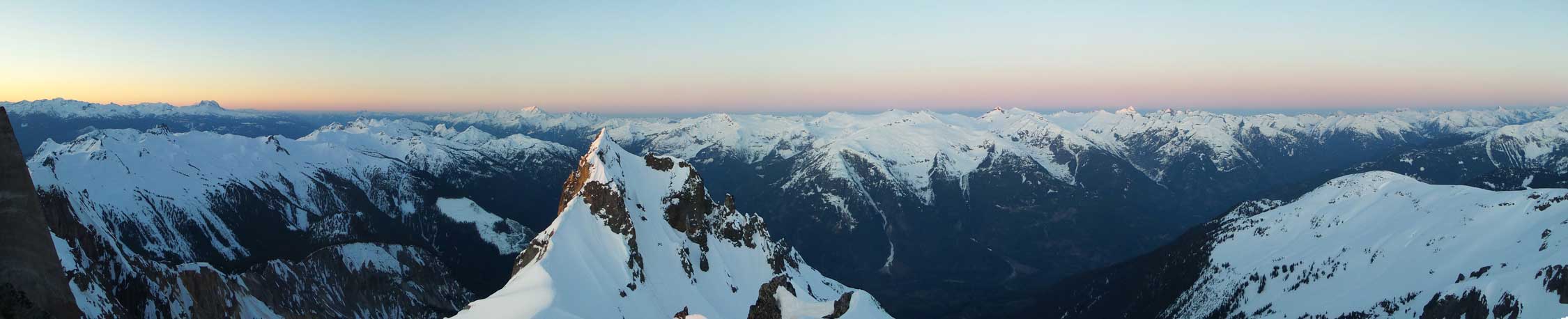 Panorama from Mt. Cayley. Click to view large size.