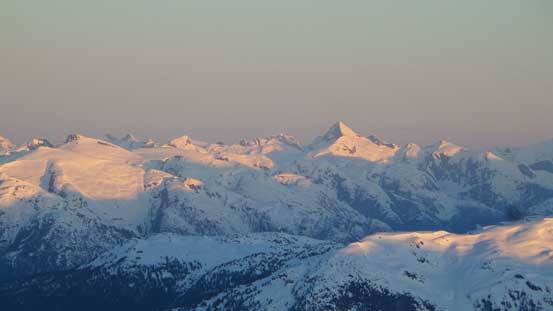 Alpenglow on Mt. Tinniswood by Clendinning Provincial Park
