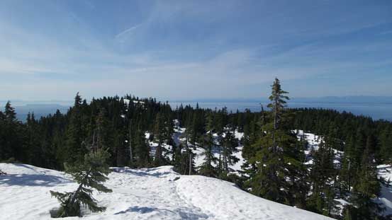 Going up the north summit, looking back.