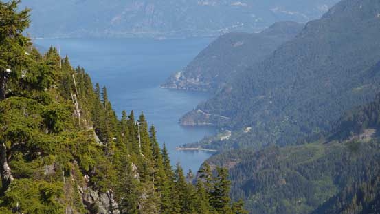 A zoomed-in view of Lions Bay