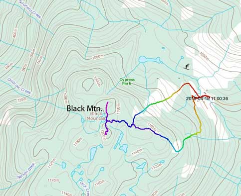 Black Mountain hiking/snowshoeing route