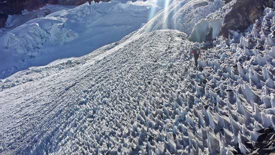 Me traversing out of the D. Cleaver. Photo by Alan