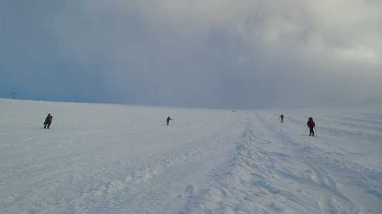 Plodding up into the clouds... 