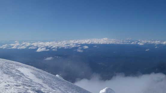 Mt. Jefferson and other Oregon volcanoes were engulfed in clouds