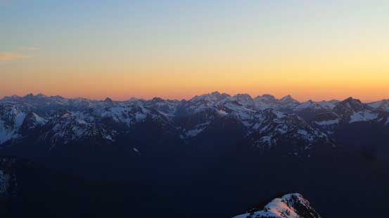 The pink horizon at dusk