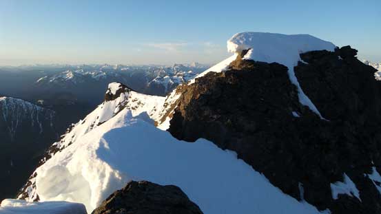 This part was the crux - exposed scrambling with crampons on rock