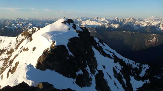 Looking back at the false summit, from the true summit