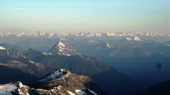 Looking over Hope Mountain (fg) towards peaks in East Harrison