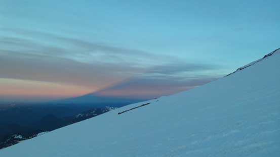 The mighty Mt. Rainier casting a huge shadow
