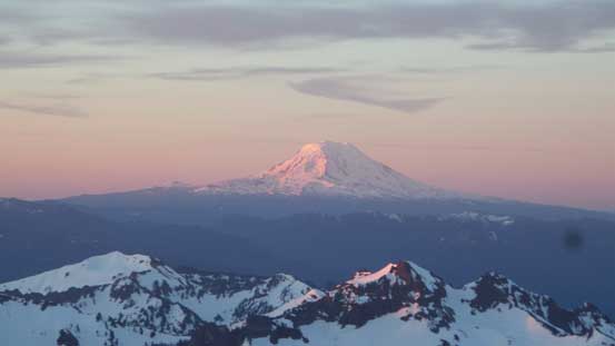 Mt. Adams (3700+ meters high) on alpenglow