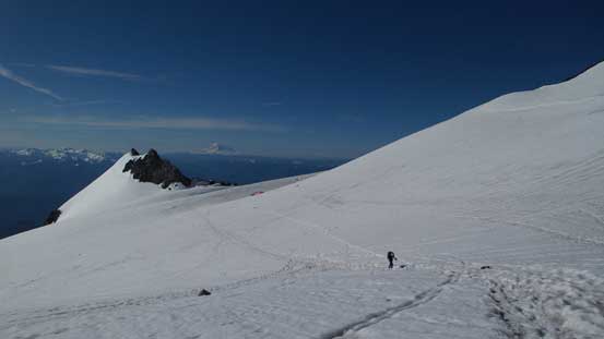Plodding across Cowlitz Glacier