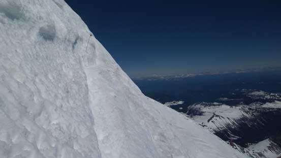 Steep... Below on bottom right was a big hole