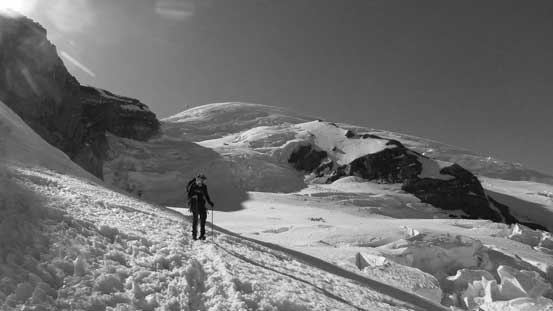 Looking back at the upper mountain