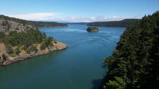 A view of Deception Pass from the bridge