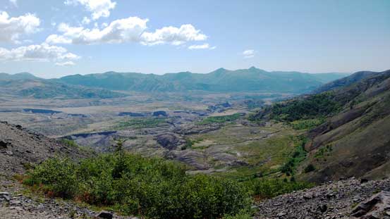Looking over the other side. The road approached from this valley