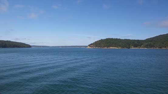 A view from the ferry ride. Blakely Island on right