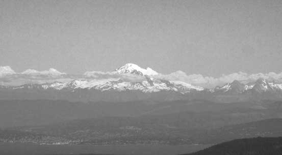 A zoomed-in view of Mt. Baker