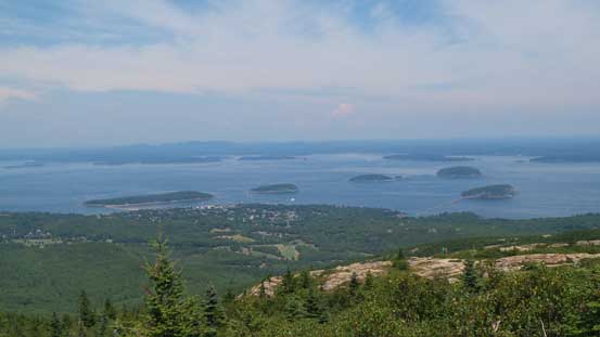 A look down at Frenchman Bay and those islands near Bar Harbour