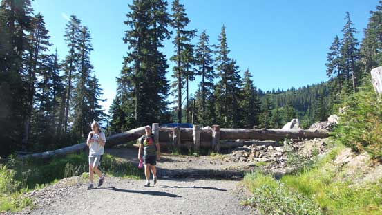 Hiking out from the parking lot.