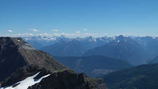 Looking south towards peaks in the North Cascades.