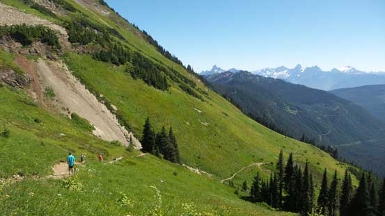 The trail traverses on some neat meadows