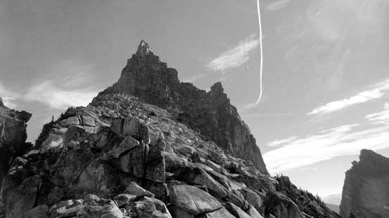 The false summit looms impressively above