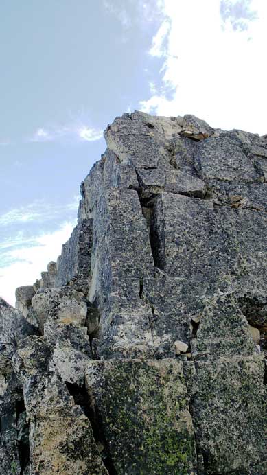 At the base of summit block