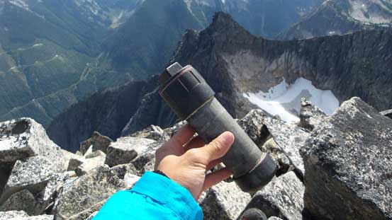 The summit register was soaked wet and had no pen in it...