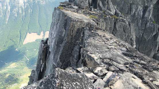 The steep entrance into the 4th class gully.