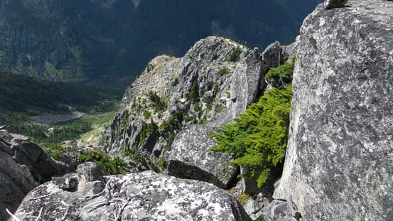Continuing down the lower W. Ridge