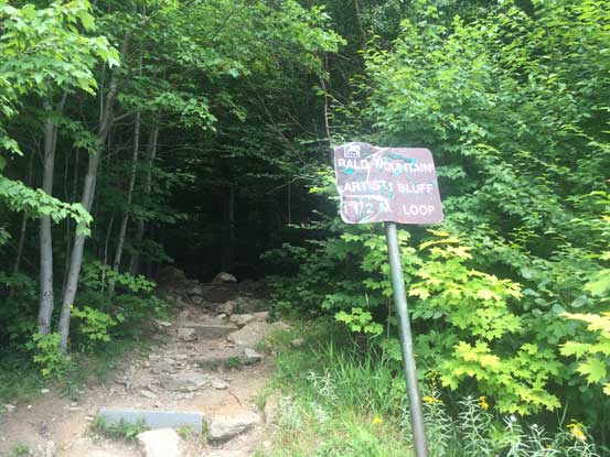 The well-signed trail-head
