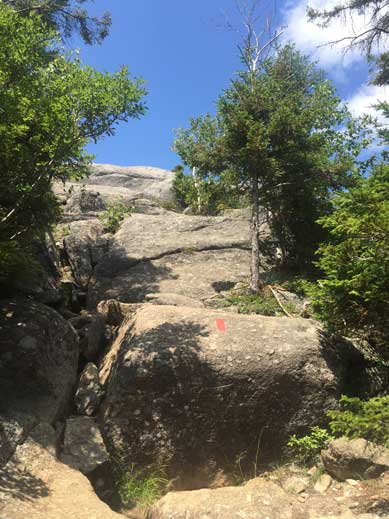 The scrambling section near the summit