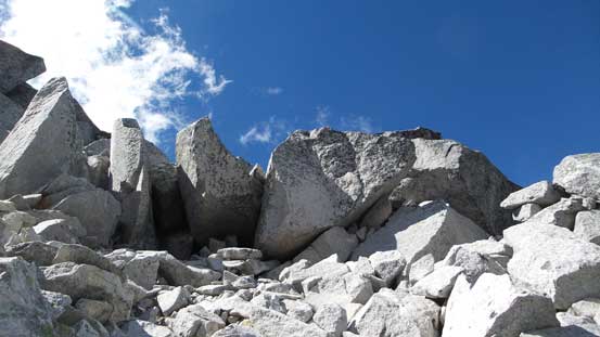 Some jammed boulders