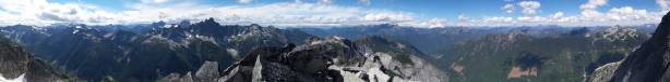 Partial summit panorama from North Nesakwatch Spire. Click to view large size.