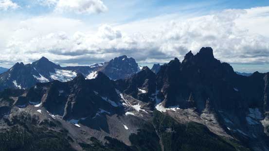 Slesse Mountain with Mt. Larabee and American Border Peak behind