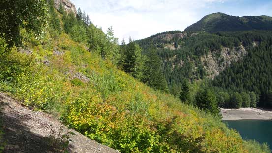 Looking back at the slopes I just crossed. 