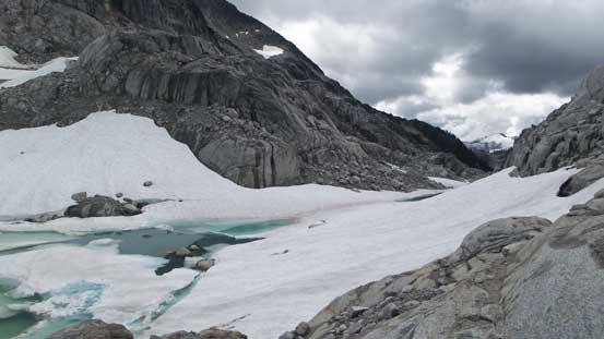 Finally down now. I had to skirt around on snow