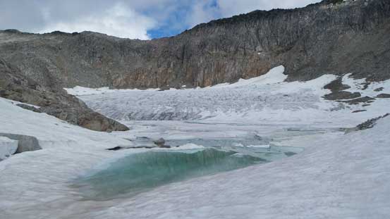 This glacial tarn hasn't quite melted yet. 