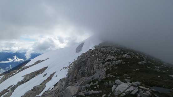 The summit was now disappeared in the weather 