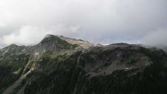 Looking back at Seed Peak from partway up the uphill plod