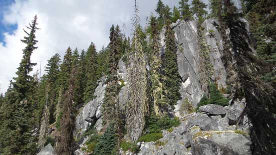 We had to circumvent this major bluff. There were many of these higher up. 