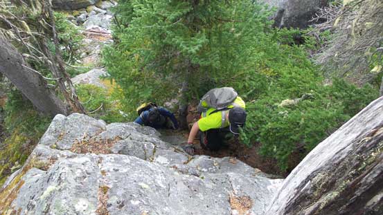 Another bluff to ascend through. Left, right, left and then back right... 