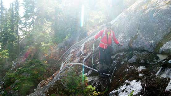 Descending back through those bluffs. 